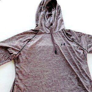 Under Armour Womens Shirt Purple Loose Hood Long Sleeve Large